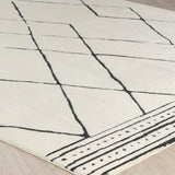 Hannah Berber Modern High Pile Ivory Black Rug