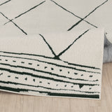 Hannah Berber Modern High Pile Ivory Black Rug