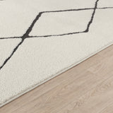 Hannah Berber Modern High Pile Ivory Black Rug