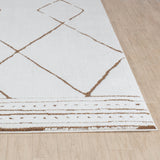 Hannah Berber Modern High Pile Ivory/Brown Rug