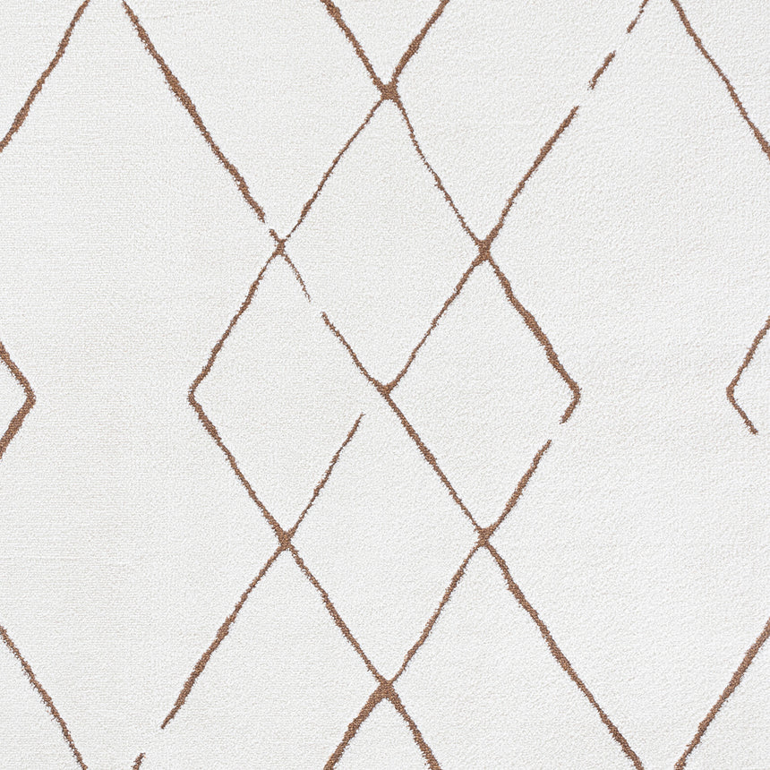 Hannah Berber Modern High Pile Ivory/Brown Rug