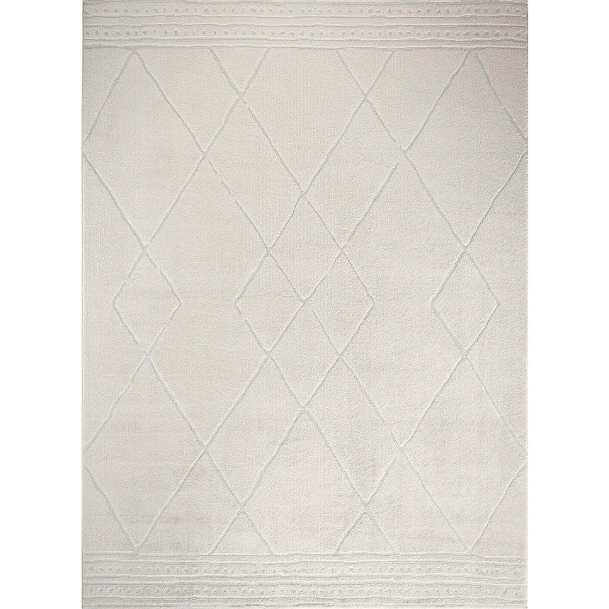 Hannah Berber Modern High Pile Ivory/Off-White Rug