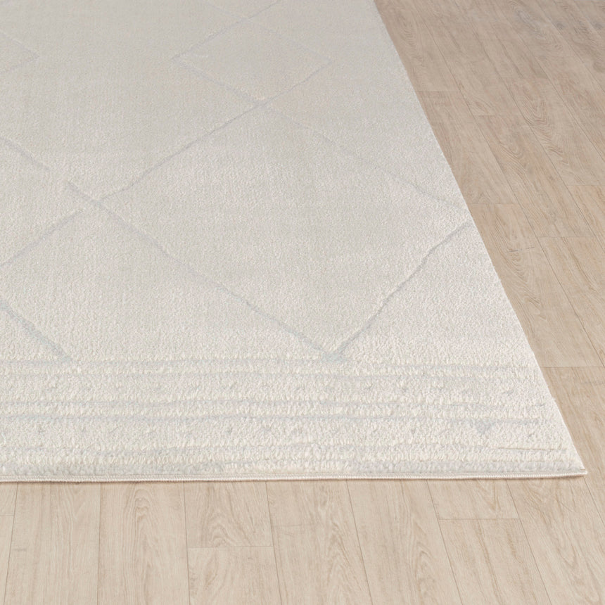 Hannah Berber Modern High Pile Ivory/Off-White Rug