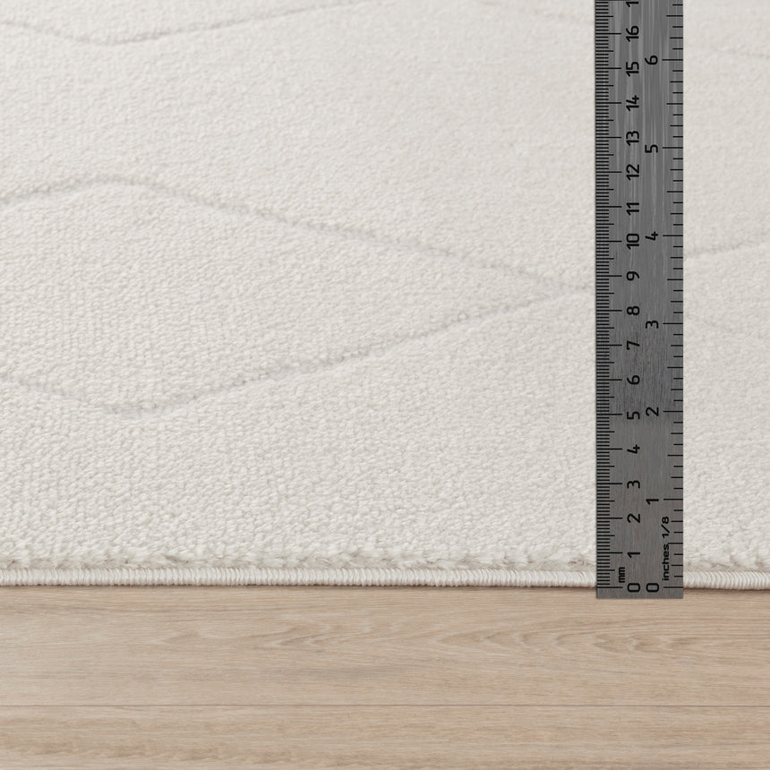 Hannah Berber Modern High Pile Ivory/Off-White Rug