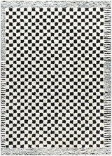 Ekta Scandi Modern High Pile Ivory/Black Checkered Rug