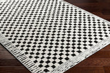 Ekta Scandi Modern High Pile Ivory/Black Checkered Rug - Image 6