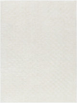 Ekta Scandi Modern High Pile Ivory/Off-White Checkered Rug