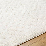 Ekta Scandi Modern High Pile Ivory/Off-White Checkered Rug - Image 3