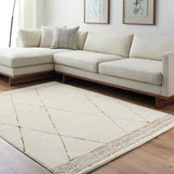 Inga Berber Modern High Pile Ivory/Brown Rug