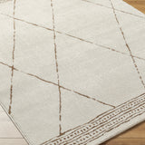Inga Berber Modern High Pile Ivory/Brown Rug
