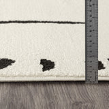 Rita Scandi Modern High Pile Ivory/Black Rug