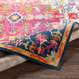 Chinu Vintage Oriental Boho Bright Pink Rug