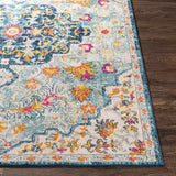 Chinu Vintage Oriental Boho Sky Blue/Saffron Rug