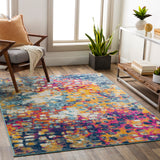 Amaya Abstract Modern Marble Saffron Rug