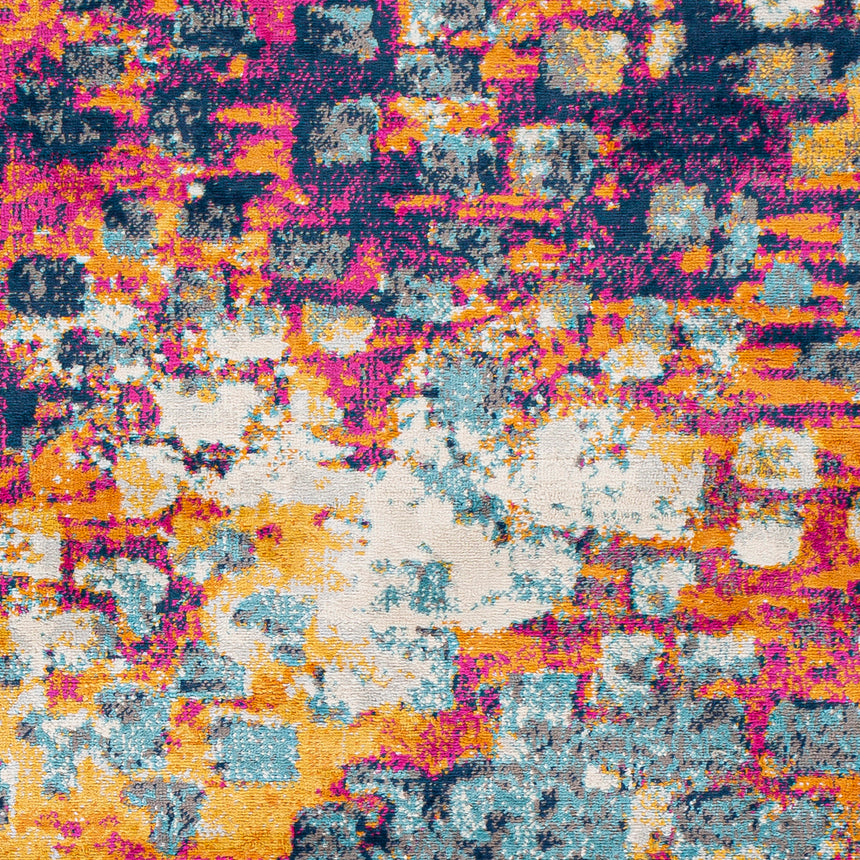 Amaya Abstract Modern Marble Saffron Rug