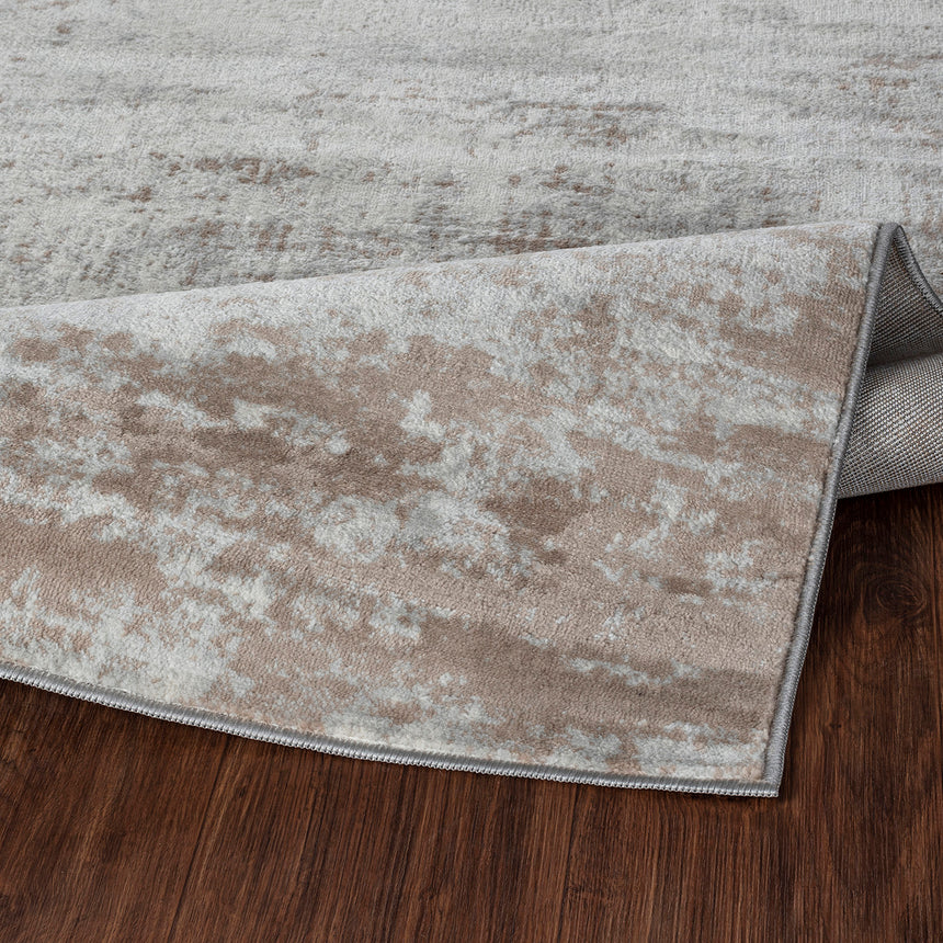 Milena Abstract Modern Marble Beige/White Rug