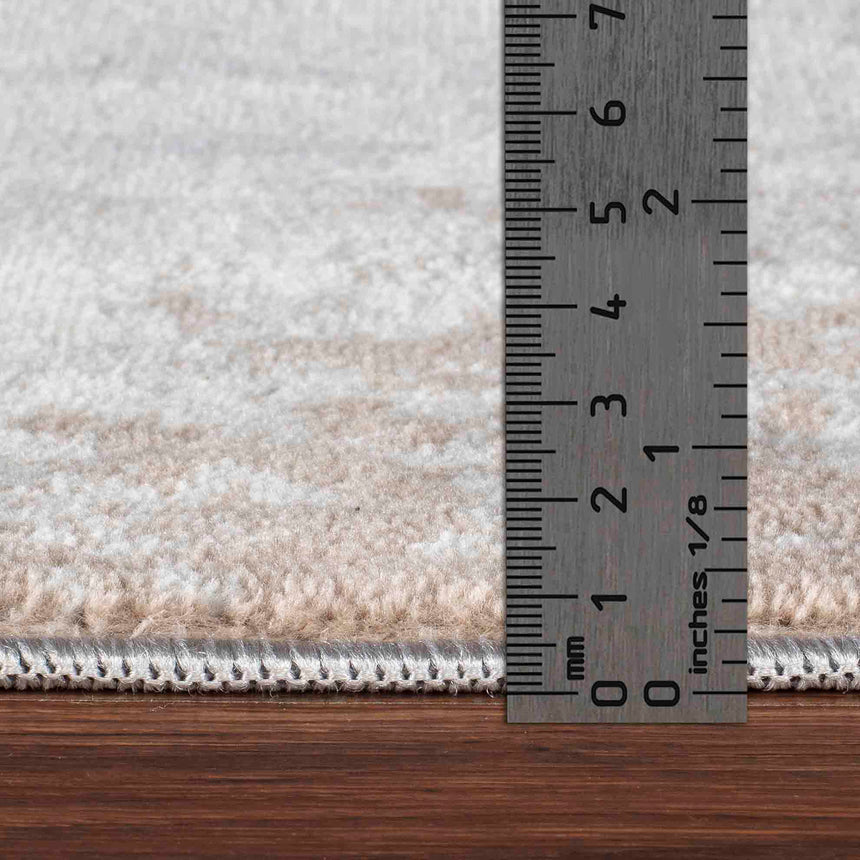 Milena Abstract Modern Marble Beige/White Rug