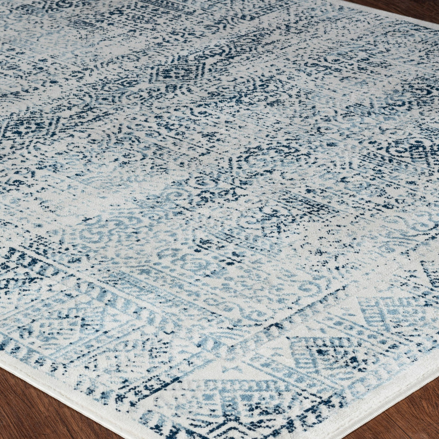Dania Vintage Oriental Boho Blue/White Rug - Image 6