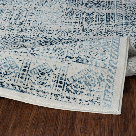 Dania Vintage Oriental Boho Blue/White Rug - Image 4