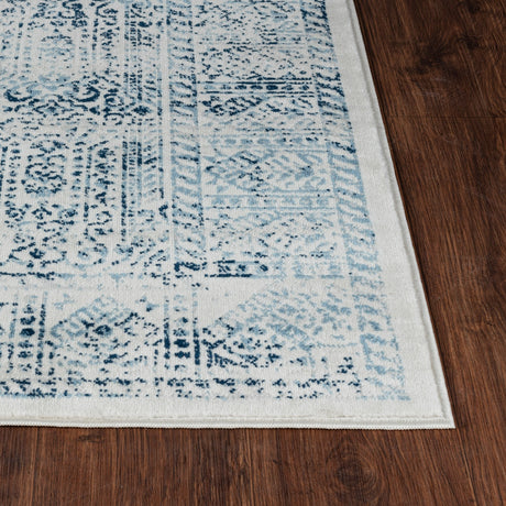 Dania Vintage Oriental Boho Blue/White Rug - Image 5