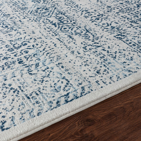 Dania Vintage Oriental Boho Blue/White Rug - Image 3