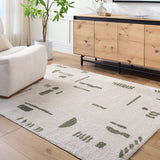 Soline Machine Washable Modern Shaggy Grass Green Rug