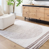 Enso3 Machine Washable Modern Shaggy Dark Brown Rug