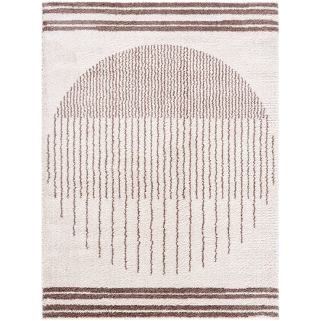 Enso3 Machine Washable Modern Shaggy Dark Brown Rug - Image 1
