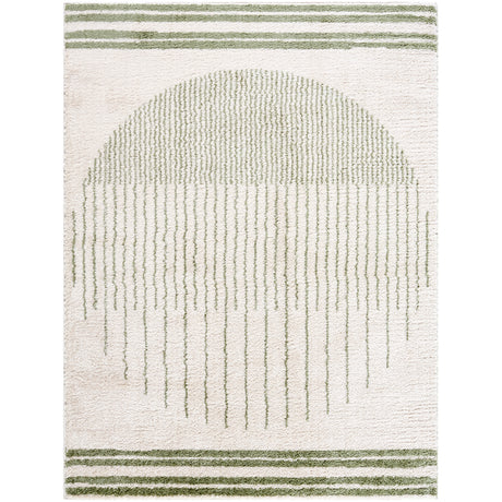 Enso3 Machine Washable Modern Shaggy Grass Green Rug - Image 1