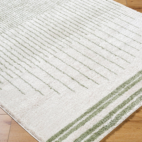Enso3 Machine Washable Modern Shaggy Grass Green Rug - Image 6