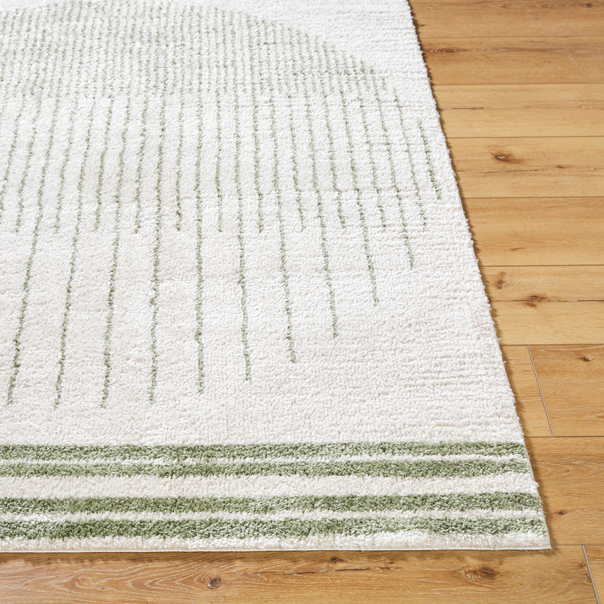 Enso3 Machine Washable Modern Shaggy Grass Green Rug