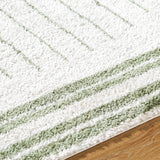 Enso3 Machine Washable Modern Shaggy Grass Green Rug