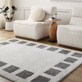 Amine Machine Washable Modern Shaggy Charcoal Rug