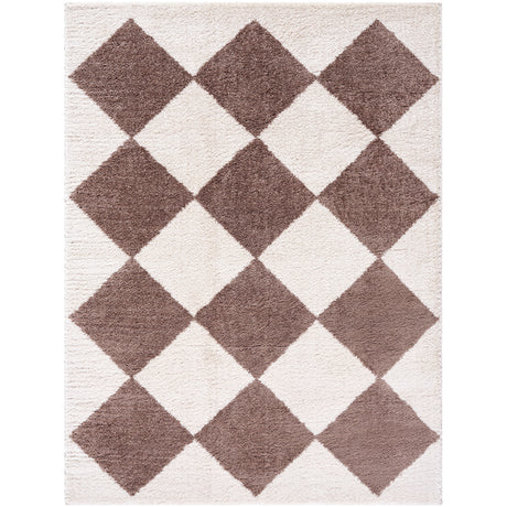 Deline Machine Washable Modern Shaggy Dark Brown Rug - Image 1