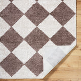 Deline Machine Washable Modern Shaggy Dark Brown Rug - Image 4