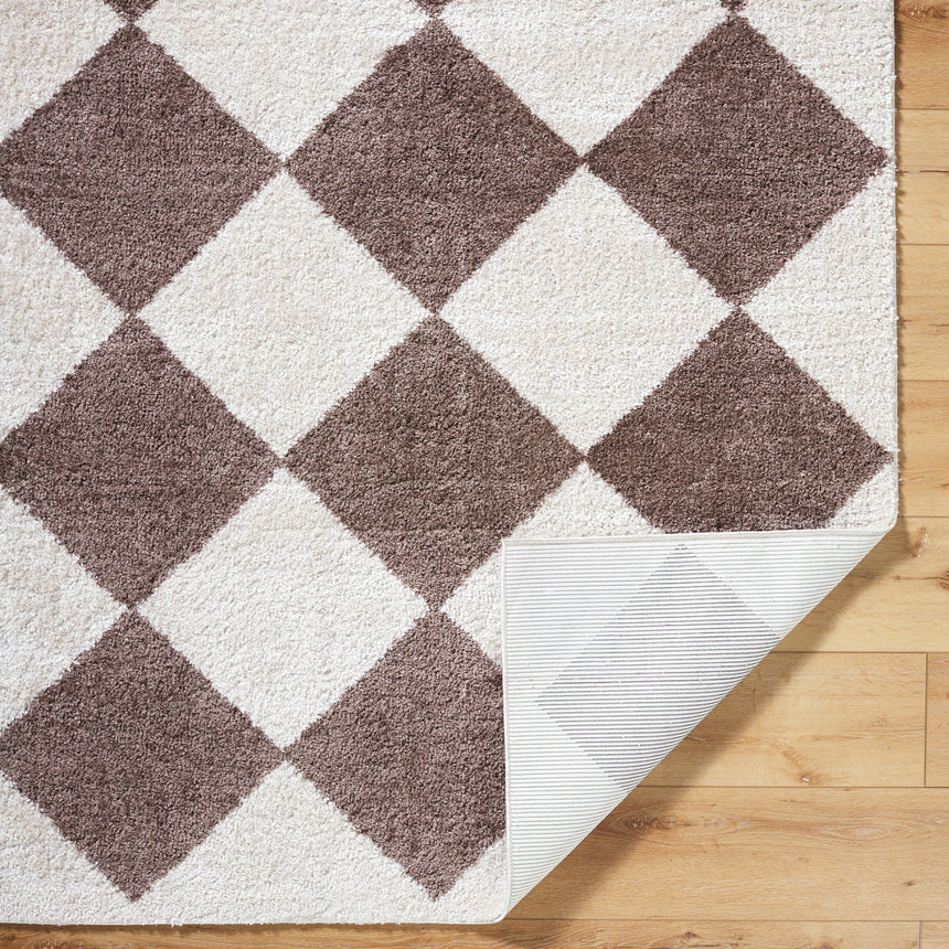 Deline Machine Washable Modern Shaggy Dark Brown Rug - Image 4