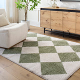 Deline Machine Washable Modern Shaggy Grass Green Rug - Image 2
