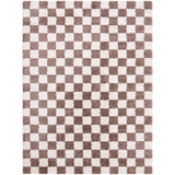 Izaline Machine Washable Modern Shaggy Dark Brown Rug