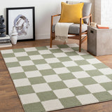 Izaline Machine Washable Modern Shaggy Grass Green Rug