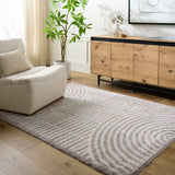 Pauline Machine Washable Modern Shaggy Medium Grey Rug