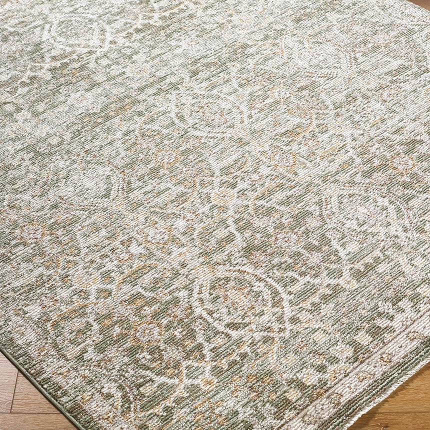 Myrtle Avenue VI Galey Alix x Livabliss Vintage Oriental Boho Olive/Medium Brown Rug
