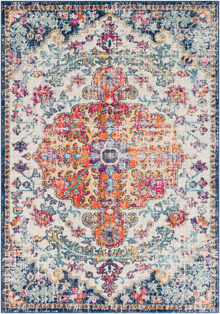 Lou Vintage Oriental Boho Saffron/Navy Rug