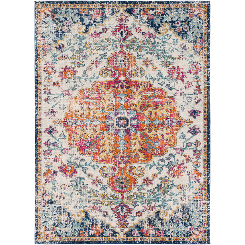Lou Vintage Oriental Boho Saffron/Navy Rug