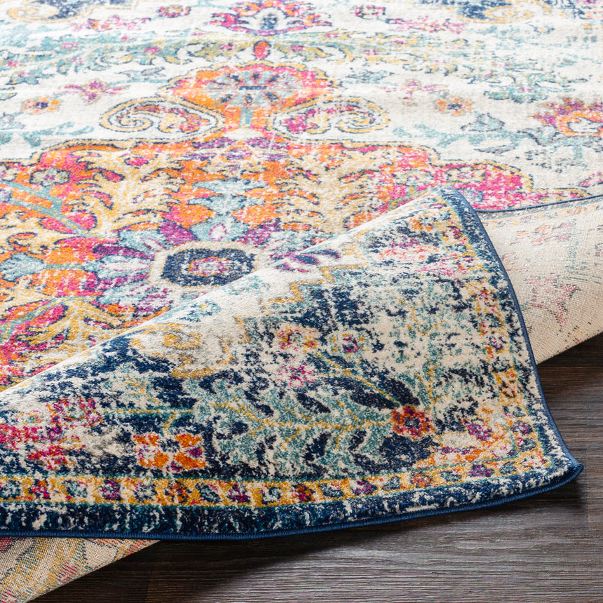 Lou Vintage Oriental Boho Saffron/Navy Rug