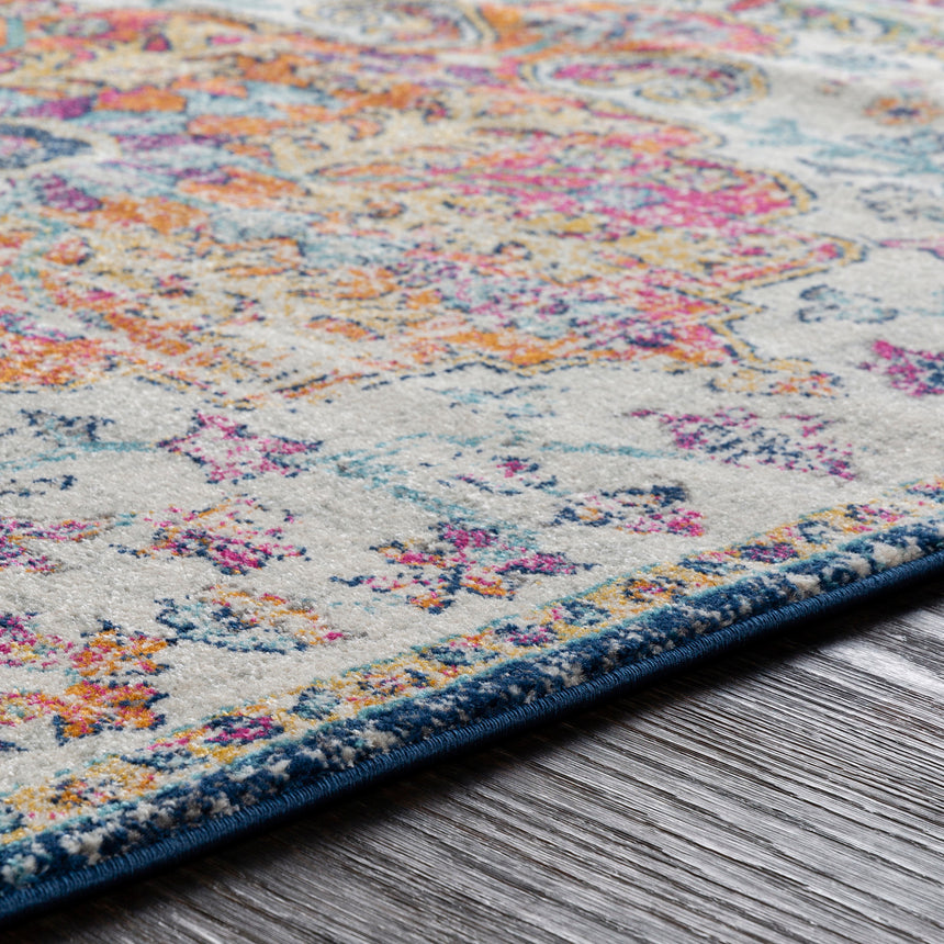 Lou Vintage Oriental Boho Saffron/Navy Rug