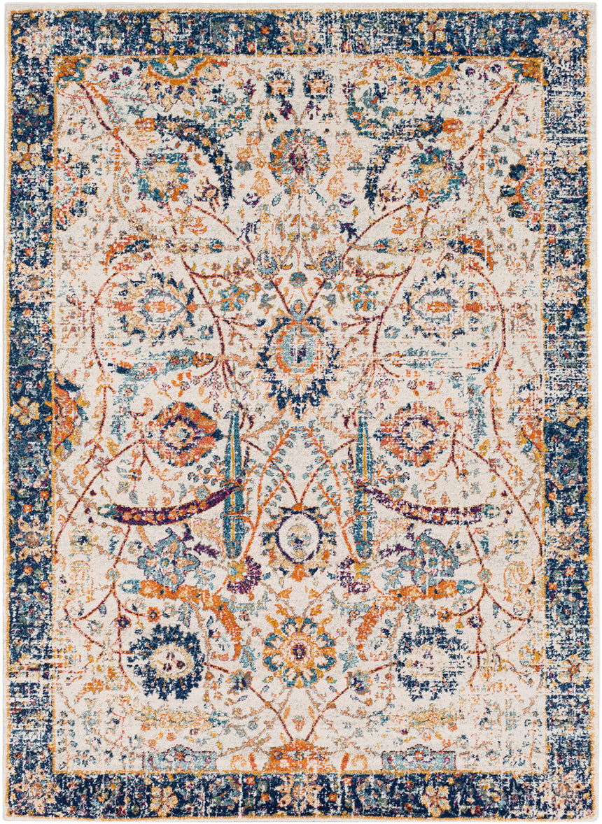 Kush Vintage Oriental Boho Blue/Beige Rug