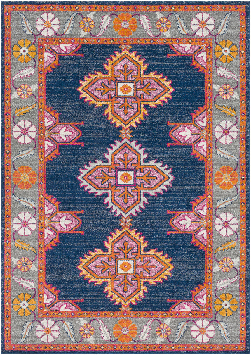 Ellington Vintage Oriental Boho Navy/Gray Rug - Image 1