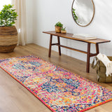 Lou Vintage Oriental Boho Orange/Dark Blue Rug