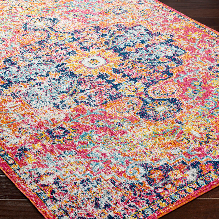 Lou Vintage Oriental Boho Orange/Dark Blue Rug