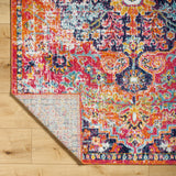 Lou Vintage Oriental Boho Orange/Dark Blue Rug